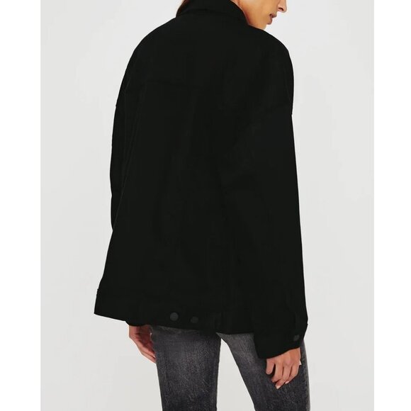 AG Jeans Longline Denim Jacket Super Black - Picture 3 of 4